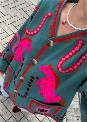 Maggie jakke Green Suzani Embroidery Sissel Edelbo 